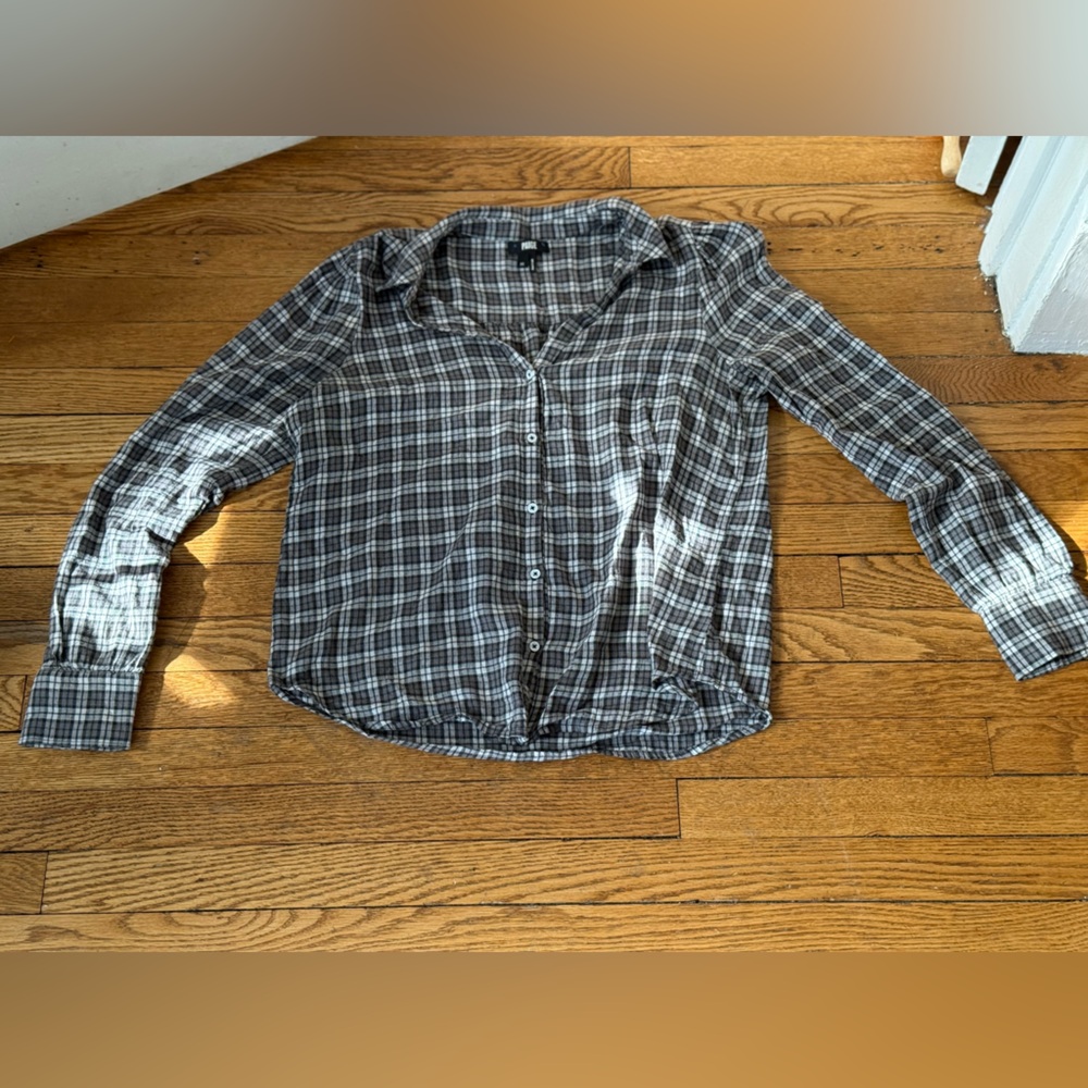 PAIGE Plaid Button-Up Shirt - Size Medium